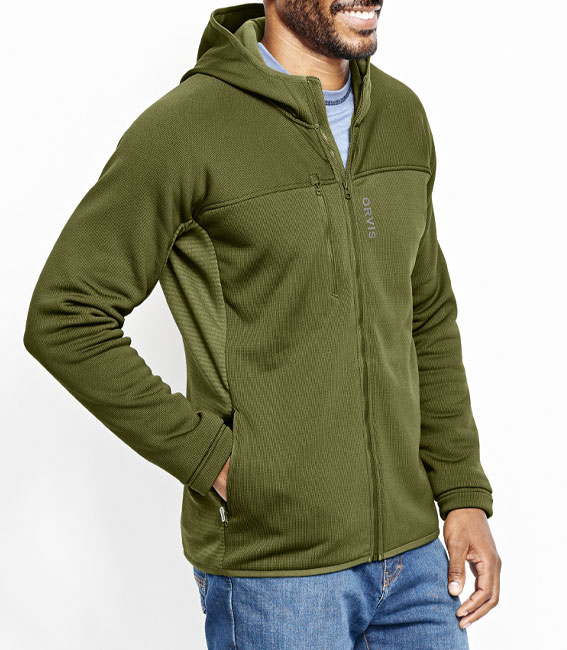 Orvis Men's PRO Fleece Hoody keeps you warm, comfortable and stylin!