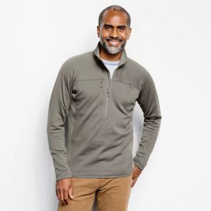 Orvis PRO Half Zip Pullover -wearing Granite