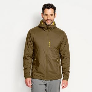 Orvis Men's PRO LT Insulated Hoodie -Olive -front zipped