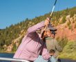 Orvis Helios Fly Rod in action from boat